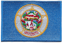 Mezzo Flag Patch of State of Minnesota - 2x3" embroidered Mezzo Flag Patch of State of Minnesota .<BR>Combines with our other State Mezzo Flag Patches for discounts.