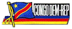 Cut-Out Flag Patch of Congo, Dem Republic of - 1¾x4¾" embroidered Cut-Out Flag Patch of Congo, Dem Republic of.<BR>Combines with our other Cut-Out Flag Patches for discounts.