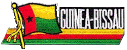 Cut-Out Flag Patch of Guinea-Bissau - 1¾x4¾" embroidered Cut-Out Flag Patch of Guinea-Bissau.<BR>Combines with our other Cut-Out Flag Patches for discounts.