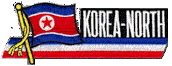 Cut-Out Flag Patch of Korea - North - 1¾x4¾" embroidered Cut-Out Flag Patch of Korea - North.<BR>Combines with our other Cut-Out Flag Patches for discounts.