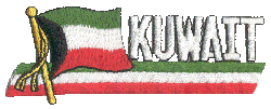 Cut-Out Flag Patch of Kuwait - 1¾x4¾" embroidered Cut-Out Flag Patch of Kuwait.<BR>Combines with our other Cut-Out Flag Patches for discounts.