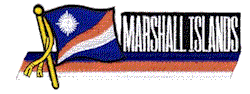 Cut-Out Flag Patch of Marshall Islands - 1¾x4¾" embroidered Cut-Out Flag Patch of Marshall Islands.<BR>Combines with our other Cut-Out Flag Patches for discounts.