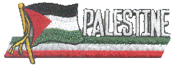 Cut-Out Flag Patch of Palestine - 1¾x4¾" embroidered Cut-Out Flag Patch of Palestine.<BR>Combines with our other Cut-Out Flag Patches for discounts.