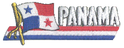 Cut-Out Flag Patch of Panama - 1¾x4¾" embroidered Cut-Out Flag Patch of Panama.<BR>Combines with our other Cut-Out Flag Patches for discounts.