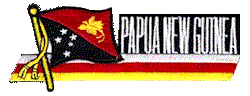 Cut-Out Flag Patch of Papua New Guinea - 1¾x4¾" embroidered Cut-Out Flag Patch of Papua New Guinea.<BR>Combines with our other Cut-Out Flag Patches for discounts.