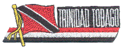 Cut-Out Flag Patch of Trinidad Tobago - 1¾x4¾" embroidered Cut-Out Flag Patch of Trinidad Tobago.<BR>Combines with our other Cut-Out Flag Patches for discounts.