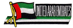 Cut-Out Flag Patch of United Arab Emirates - 1¾x4¾" embroidered Cut-Out Flag Patch of United Arab Emirates.<BR>Combines with our other Cut-Out Flag Patches for discounts.