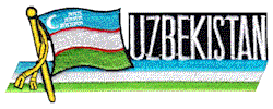 Cut-Out Flag Patch of Uzbekistan - 1¾x4¾" embroidered Cut-Out Flag Patch of Uzbekistan.<BR>Combines with our other Cut-Out Flag Patches for discounts.