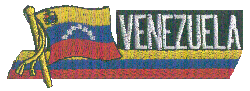 Cut-Out Flag Patch of Venezuela - 1¾x4¾" embroidered Cut-Out Flag Patch of Venezuela.<BR>Combines with our other Cut-Out Flag Patches for discounts.