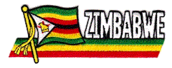 Cut-Out Flag Patch of Zimbabwe - 1¾x4¾" embroidered Cut-Out Flag Patch of Zimbabwe.<BR>Combines with our other Cut-Out Flag Patches for discounts.