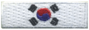 Cap Strap Flag Patch of Korea - South - ½x1&#8541;" embroidered Cap Strap Flag Patch of South Korea.<BR><BR><I>Combines with our other Cap Strap Flag Patches for discounts.</I>