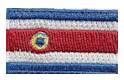 Micro Flag Patch of Costa Rica - ¾x1⅜" embroidered Micro Flag Patch of Costa Rica.<BR><BR><I>Combines with our other Micro Flag Patches for discounts.</I>