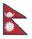 Micro Flag Patch of Nepal - 1⅜x1" embroidered Micro Flag Patch of Nepal.<BR><BR><I>Combines with our other Micro Flag Patches for discounts.</I>