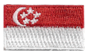 Micro Flag Patch of Singapore - ¾x1⅜" embroidered Micro Flag Patch of Singapore.<BR><BR><I>Combines with our other Micro Flag Patches for discounts.</I>