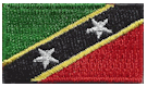 Micro Flag Patch of St Kitts and Nevis - ¾x1⅜" embroidered Micro Flag Patch of St Kitts and Nevis.<BR><BR><I>Combines with our other Micro Flag Patches for discounts.</I>