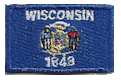 Micro Flag Patch of State of Wisconsin - ¾x1⅜" embroidered Micro Flag Patch of the State of Wisconsin.<BR><BR><I>Combines with our other Micro Flag Patches for discounts.</I>