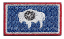 Micro Flag Patch of State of Wyoming - ¾x1⅜" embroidered Micro Flag Patch of the State of Wyoming.<BR><BR><I>Combines with our other Micro Flag Patches for discounts.</I>