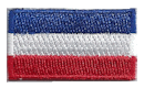 Micro Flag Patch of Yugoslavia - ¾x1⅜" embroidered Micro Flag Patch of Yugoslavia.<BR><BR><I>Combines with our other Micro Flag Patches for discounts.</I>