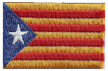 Mini Flag Patch of Catalonia (Estelada) - 1¼x1¾"  embroidered Mini Flag Patch of Catalonia (Estelada).<BR>Combines with our other Mini Flag Patches for discounts.