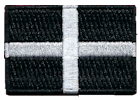 Mini Flag Patch of Cornwall (St Piran) - 1¼x1¾"  embroidered Mini Flag Patch of Cornwall (St Piran).<BR>Combines with our other Mini Flag Patches for discounts.