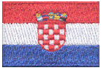 Mini Flag Patch of Croatia - 1¼x1¾"  embroidered Mini Flag Patch of Croatia.<BR>Combines with our other Mini Flag Patches for discounts.