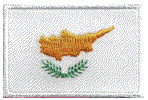 Mini Flag Patch of Cyprus - 1¼x1¾"  embroidered Mini Flag Patch of Cyprus.<BR>Combines with our other Mini Flag Patches for discounts.