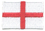 Mini Flag Patch of England (St. George) - 1¼x1¾"  embroidered Mini Flag Patch of England (St. George).<BR>Combines with our other Mini Flag Patches for discounts.