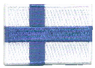 Mini Flag Patch of Finland - 1¼x1¾"  embroidered Mini Flag Patch of Finland.<BR>Combines with our other Mini Flag Patches for discounts.