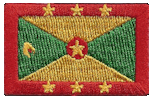 Mini Flag Patch of Grenada - 1¼x1¾"  embroidered Mini Flag Patch of Grenada.<BR>Combines with our other Mini Flag Patches for discounts.