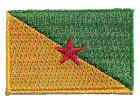 Mini Flag Patch of Guiana, French - 1¼x1¾"  embroidered Mini Flag Patch of Guiana, French.<BR>Combines with our other Mini Flag Patches for discounts.