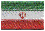 Mini Flag Patch of Iran - 1¼x1¾"  embroidered Mini Flag Patch of Iran.<BR>Combines with our other Mini Flag Patches for discounts.