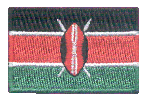 Mini Flag Patch of Kenya - 1¼x1¾"  embroidered Mini Flag Patch of Kenya.<BR>Combines with our other Mini Flag Patches for discounts.