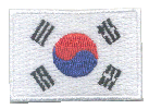 Mini Flag Patch of Korea - South - 1¼x1¾"  embroidered Mini Flag Patch of South Korea.<BR>Combines with our other Mini Flag Patches for discounts.