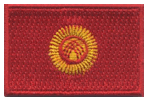 Mini Flag Patch of Kyrgyzstan - 1¼x1¾"  embroidered Mini Flag Patch of Kyrgyzstan.<BR>Combines with our other Mini Flag Patches for discounts.