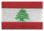 Mini Flag Patch of Lebanon - 1¼x1¾"  embroidered Mini Flag Patch of Lebanon.<BR>Combines with our other Mini Flag Patches for discounts.