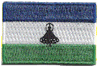 Mini Flag Patch of Lesotho - 1¼x1¾"  embroidered Mini Flag Patch of Lesotho.<BR>Combines with our other Mini Flag Patches for discounts.