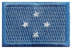 Mini Flag Patch of Micronesia - 1¼x1¾"  embroidered Mini Flag Patch of Micronesia.<BR>Combines with our other Mini Flag Patches for discounts.