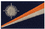 Mini Flag Patch of Marshall Islands - 1¼x1¾"  embroidered Mini Flag Patch of Marshall Islands.<BR>Combines with our other Mini Flag Patches for discounts.