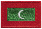 Mini Flag Patch of Maldives - 1¼x1¾"  embroidered Mini Flag Patch of the Maldives.<BR>Combines with our other Mini Flag Patches for discounts.