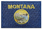 Mini Flag Patch of State of Montana - 1¼x1¾"  embroidered Mini Flag Patch of the State of Montana.<BR><BR><I>Combines with our other Mini Flag Patches for discounts.</I>