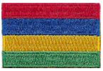 Mini Flag Patch of Mauritius - 1¼x1¾"  embroidered Mini Flag Patch of Mauritius.<BR>Combines with our other Mini Flag Patches for discounts.