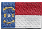 Mini Flag Patch of State of North Carolina - 1¼x1¾"  embroidered Mini Flag Patch of the State of North Carolina.<BR><BR><I>Combines with our other Mini Flag Patches for discounts.</I>