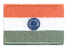 Mini Flag Patch of India - 1¼x1¾"  embroidered Mini Flag Patch of India.<BR>Combines with our other Mini Flag Patches for discounts.