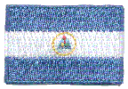 Mini Flag Patch of Nicaragua - 1¼x1¾"  embroidered Mini Flag Patch of Nicaragua.<BR>Combines with our other Mini Flag Patches for discounts.