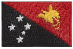 Mini Flag Patch of Papua New Guinea - 1¼x1¾"  embroidered Mini Flag Patch of Papua New Guinea.<BR>Combines with our other Mini Flag Patches for discounts.