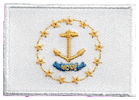 Mini Flag Patch of State of Rhode Island - 1¼x1¾"  embroidered Mini Flag Patch of the State of Rhode Island.<BR><BR><I>Combines with our other Mini Flag Patches for discounts.</I>