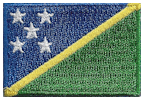 Mini Flag Patch of Solomon Islands - 1¼x1¾"  embroidered Mini Flag Patch of Solomon Islands.<BR>Combines with our other Mini Flag Patches for discounts.