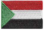 Mini Flag Patch of Sudan - 1¼x1¾"  embroidered Mini Flag Patch of Sudan.<BR>Combines with our other Mini Flag Patches for discounts.