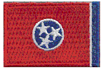 Mini Flag Patch of State of Tennessee - 1¼x1¾"  embroidered Mini Flag Patch of the State of Tennessee.<BR><BR><I>Combines with our other Mini Flag Patches for discounts.</I>