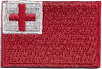 Mini Flag Patch of Tonga - 1¼x1¾"  embroidered Mini Flag Patch of Tonga.<BR>Combines with our other Mini Flag Patches for discounts.